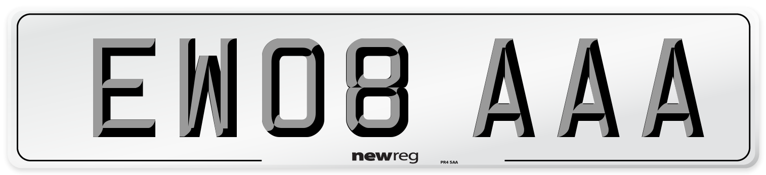 EW08 AAA Number Plate from New Reg